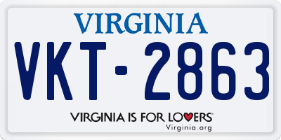 VA license plate VKT2863