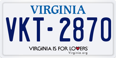 VA license plate VKT2870