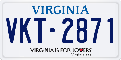 VA license plate VKT2871