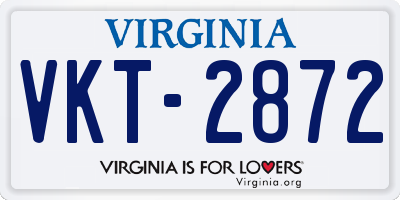VA license plate VKT2872