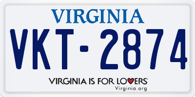 VA license plate VKT2874