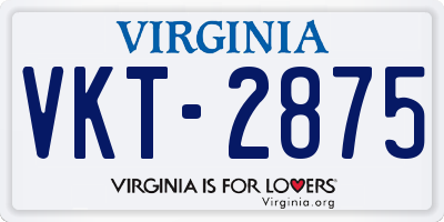 VA license plate VKT2875