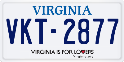 VA license plate VKT2877