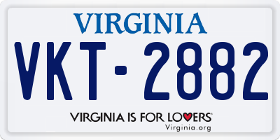 VA license plate VKT2882