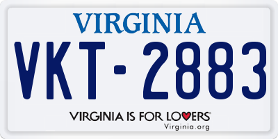 VA license plate VKT2883