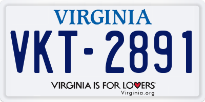 VA license plate VKT2891