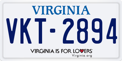 VA license plate VKT2894