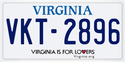 VA license plate VKT2896