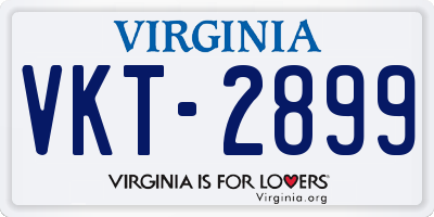VA license plate VKT2899