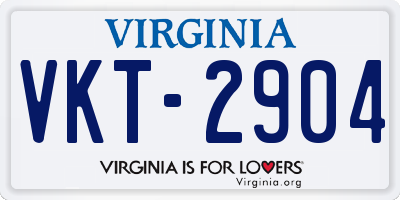 VA license plate VKT2904