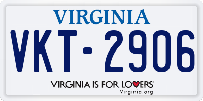VA license plate VKT2906