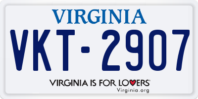 VA license plate VKT2907