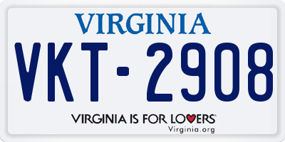 VA license plate VKT2908