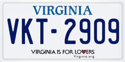 VA license plate VKT2909