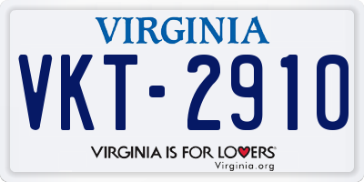 VA license plate VKT2910