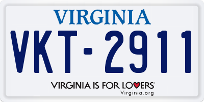 VA license plate VKT2911