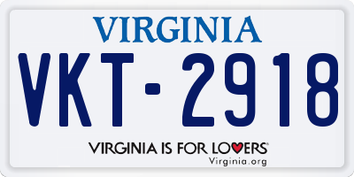 VA license plate VKT2918