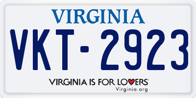 VA license plate VKT2923