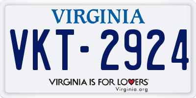 VA license plate VKT2924
