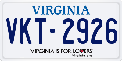 VA license plate VKT2926
