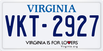 VA license plate VKT2927