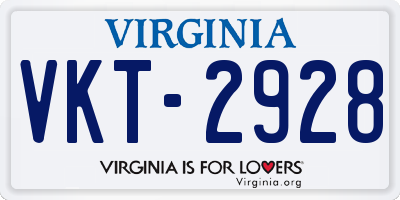 VA license plate VKT2928