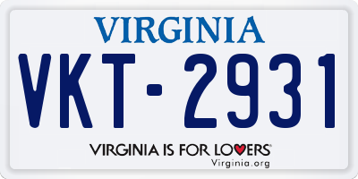 VA license plate VKT2931