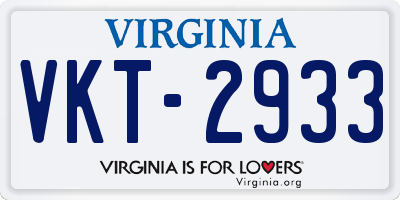 VA license plate VKT2933