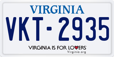 VA license plate VKT2935