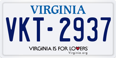 VA license plate VKT2937