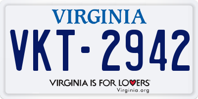 VA license plate VKT2942