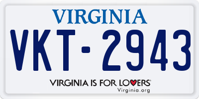 VA license plate VKT2943