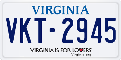 VA license plate VKT2945