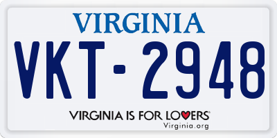 VA license plate VKT2948