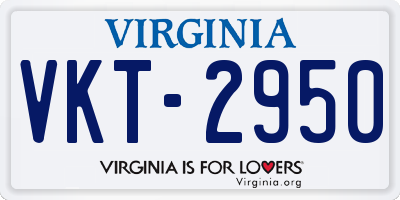 VA license plate VKT2950