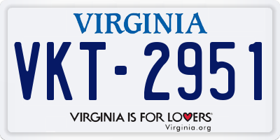 VA license plate VKT2951