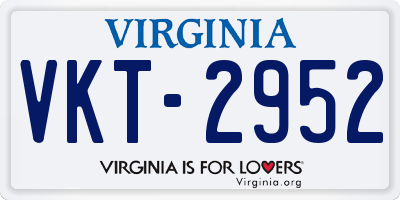 VA license plate VKT2952