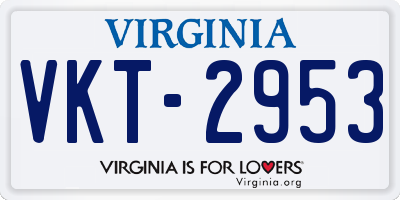 VA license plate VKT2953