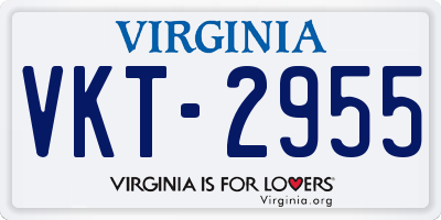 VA license plate VKT2955