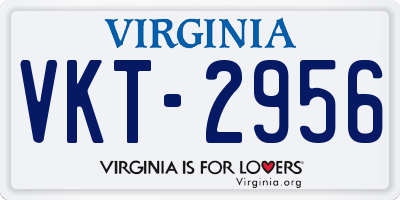 VA license plate VKT2956
