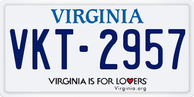 VA license plate VKT2957