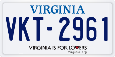 VA license plate VKT2961