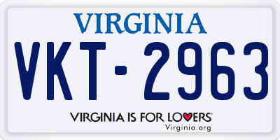 VA license plate VKT2963