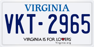 VA license plate VKT2965