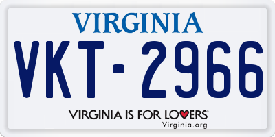 VA license plate VKT2966