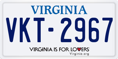 VA license plate VKT2967