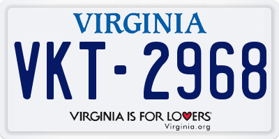 VA license plate VKT2968