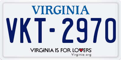 VA license plate VKT2970