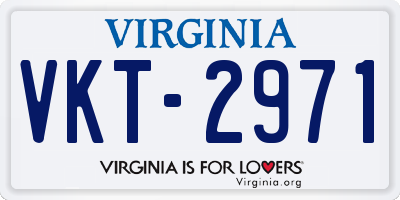 VA license plate VKT2971