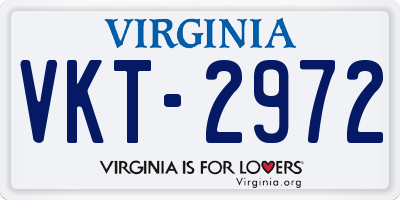 VA license plate VKT2972